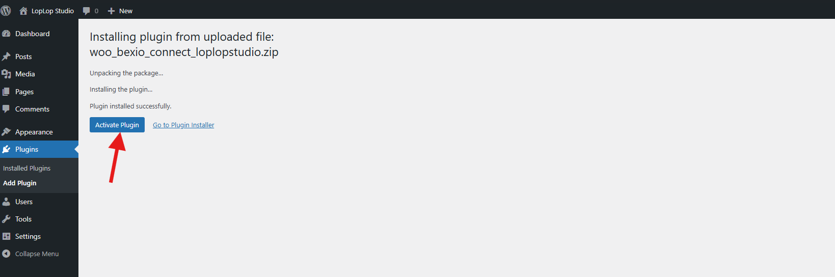 Plugin aktivieren